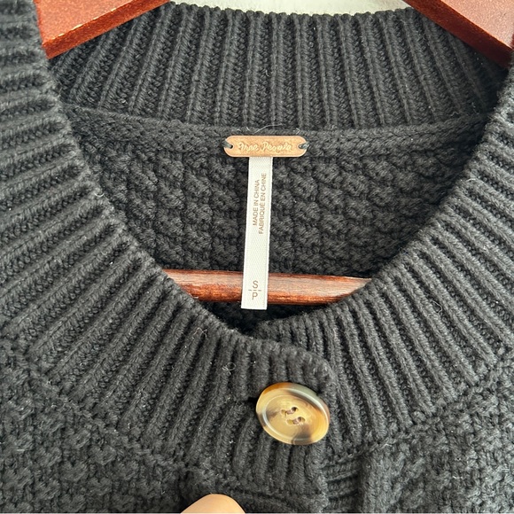 Free People Black Button-Up Cardigan - Picture 3 of 4